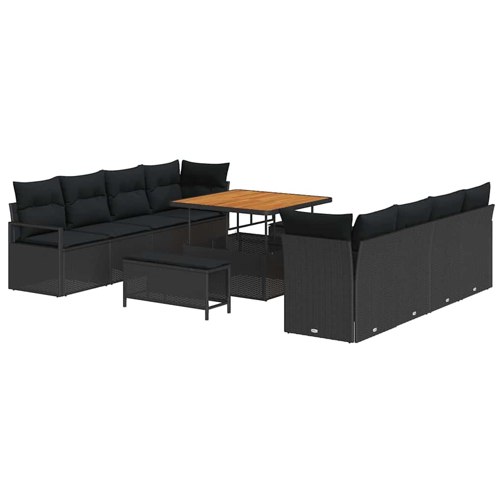 Tuin Sofa Set met kussen met opslag Zwart 100 x 100 x 71 cm is nu te koop bij PeponiXL, paradijselijk wonen!