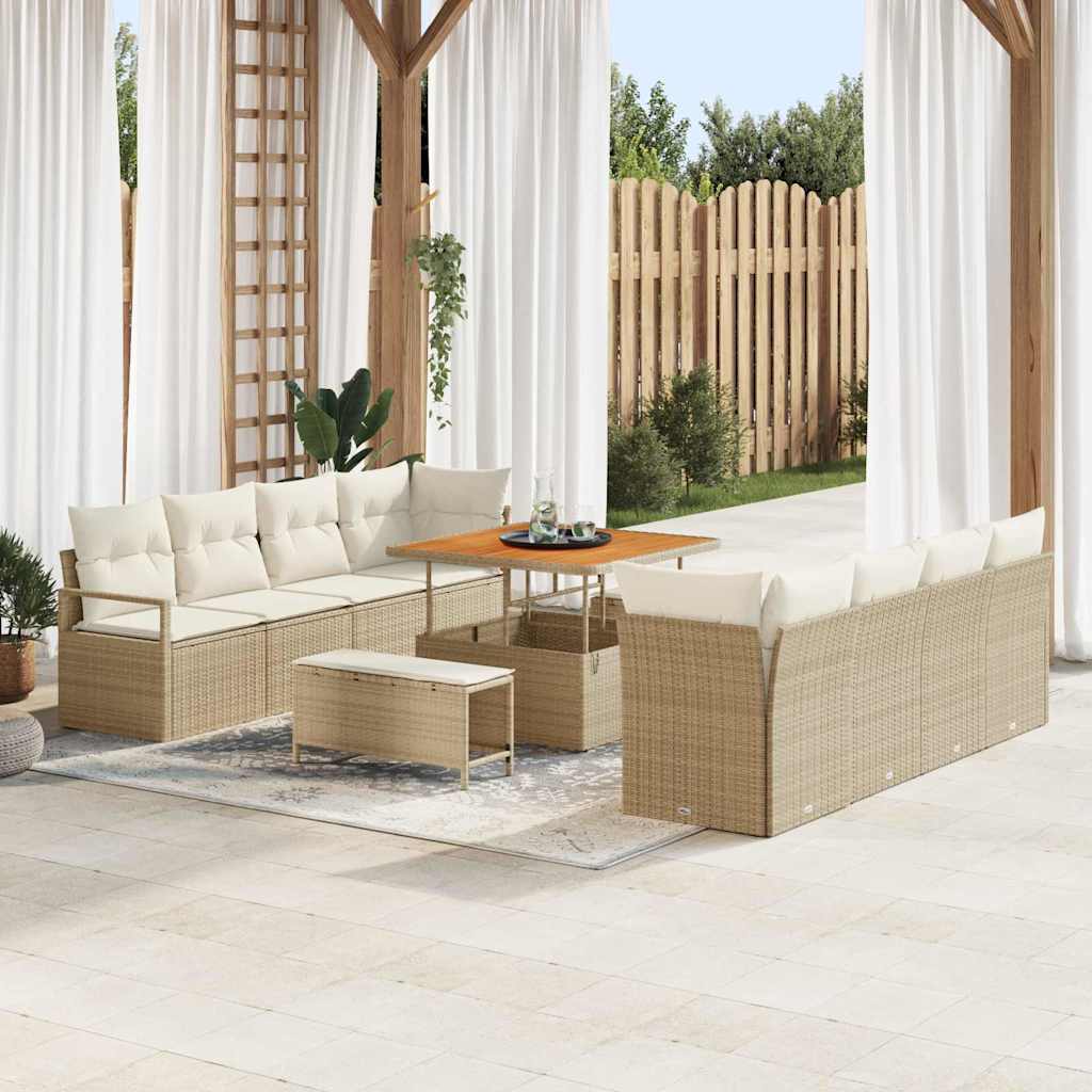 Tuin Sofa Set met kussen Beige en Crème 100 x 100 x 71 cm is nu te koop bij PeponiXL, paradijselijk wonen!