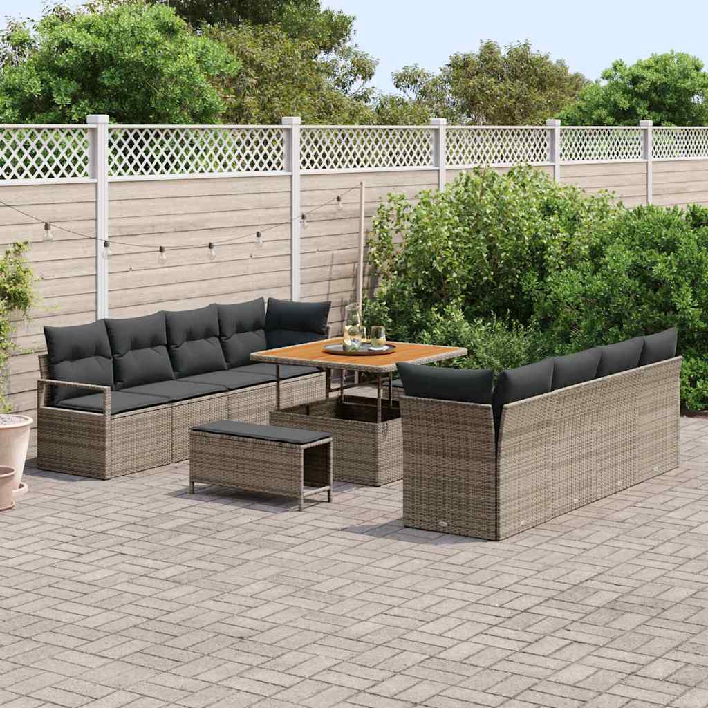 Tuin Sofa Set met kussen met opslag Grijs 100 x 100 x 71 cm is nu te koop bij PeponiXL, paradijselijk wonen!