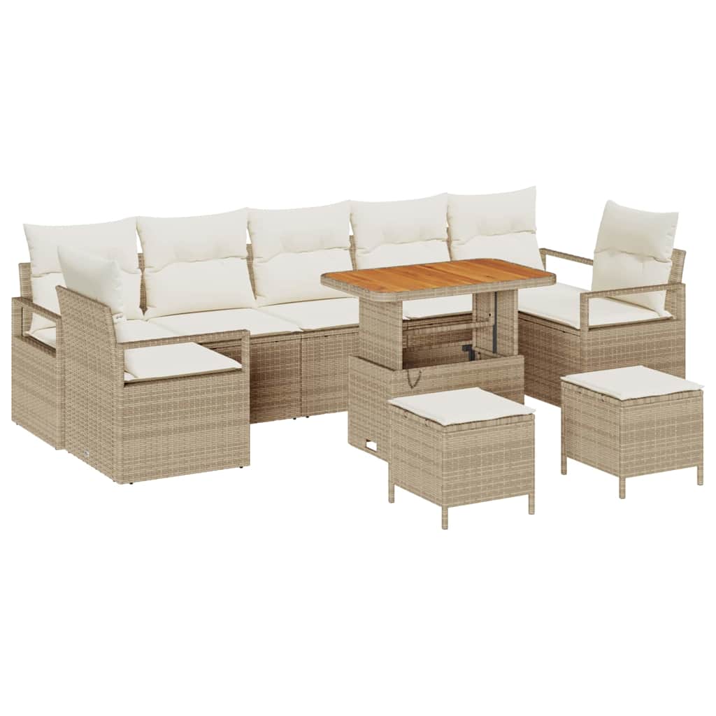 Tuin Sofa Set met kussen met opslag 10 pcs Beige en Crème is nu te koop bij PeponiXL, paradijselijk wonen!