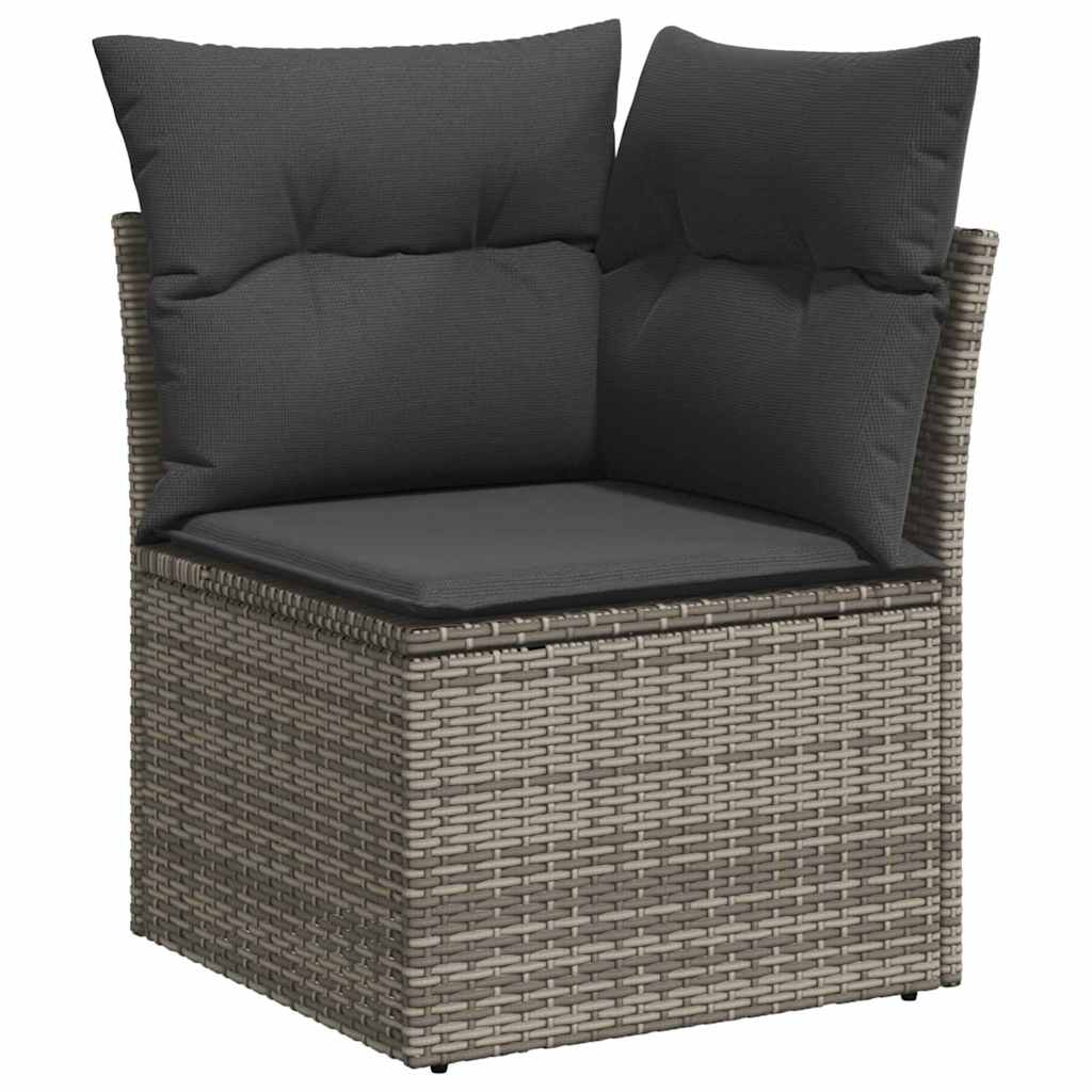 Tuin Sofa Set met kussen met opslag met kussen 12 pcs Grijs is nu te koop bij PeponiXL, paradijselijk wonen!