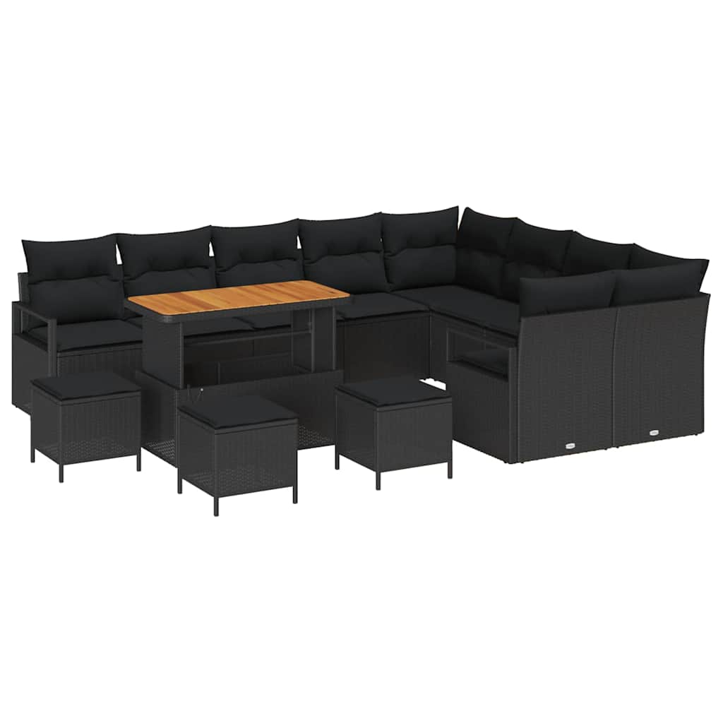 Tuin Sofa Set met kussen met opslag 13 pcs Zwart is nu te koop bij PeponiXL, paradijselijk wonen!