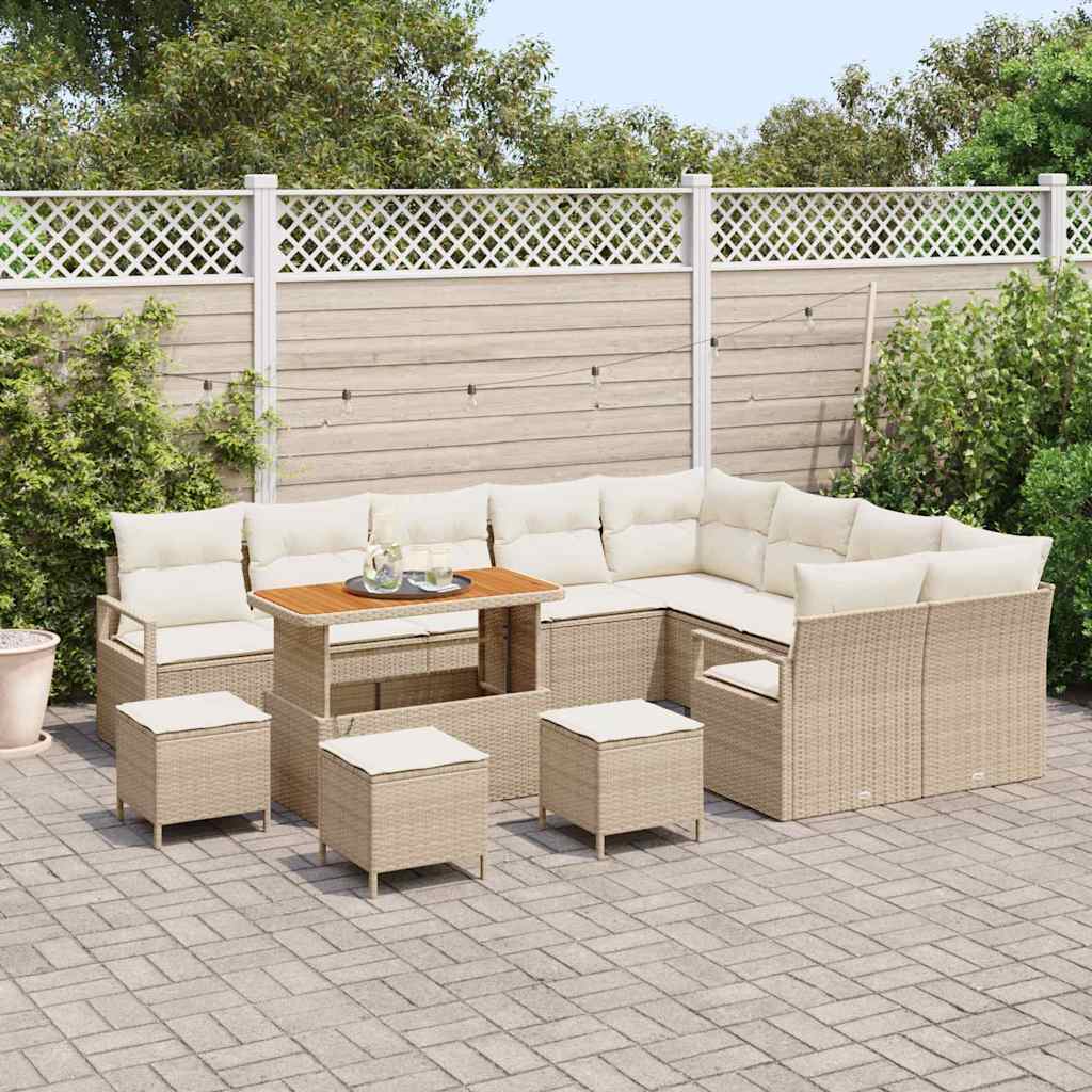 Tuin Sofa Set met kussen met opslag 13 pcs Beige en Crème is nu te koop bij PeponiXL, paradijselijk wonen!