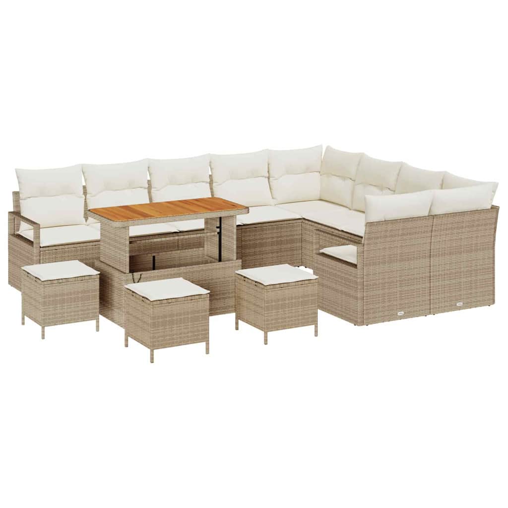 Tuin Sofa Set met kussen met opslag 13 pcs Beige en Crème is nu te koop bij PeponiXL, paradijselijk wonen!