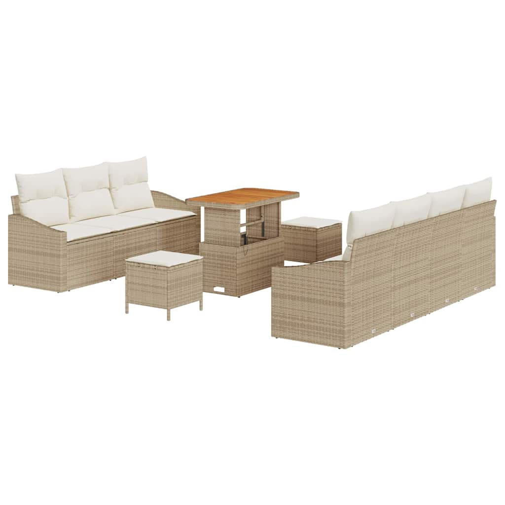 Tuin Sofa Set met kussen met opslag 10 pcs Beige en Crème is nu te koop bij PeponiXL, paradijselijk wonen!