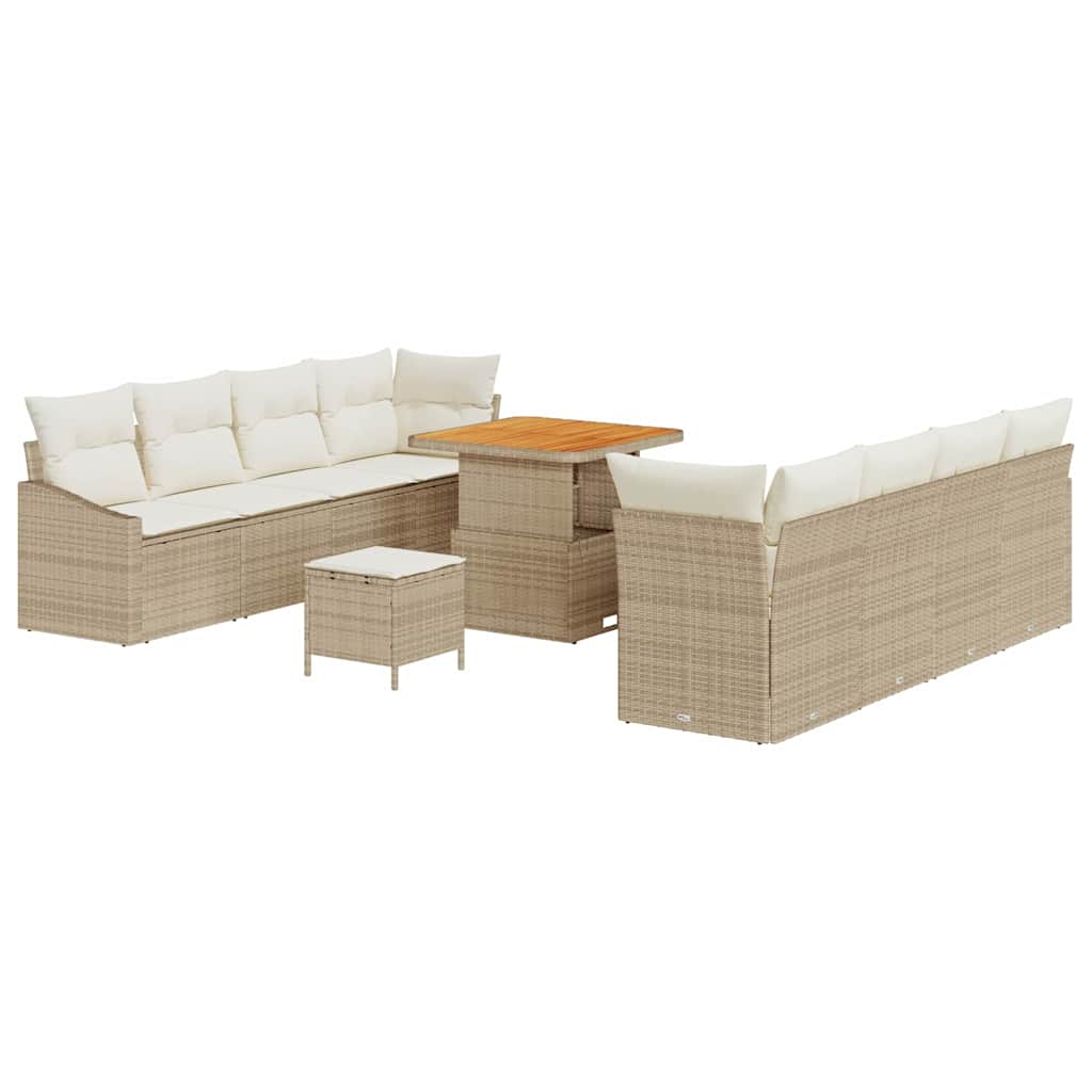 Tuin Sofa Set met kussen met opslag 11 pcs Beige en Crème is nu te koop bij PeponiXL, paradijselijk wonen!