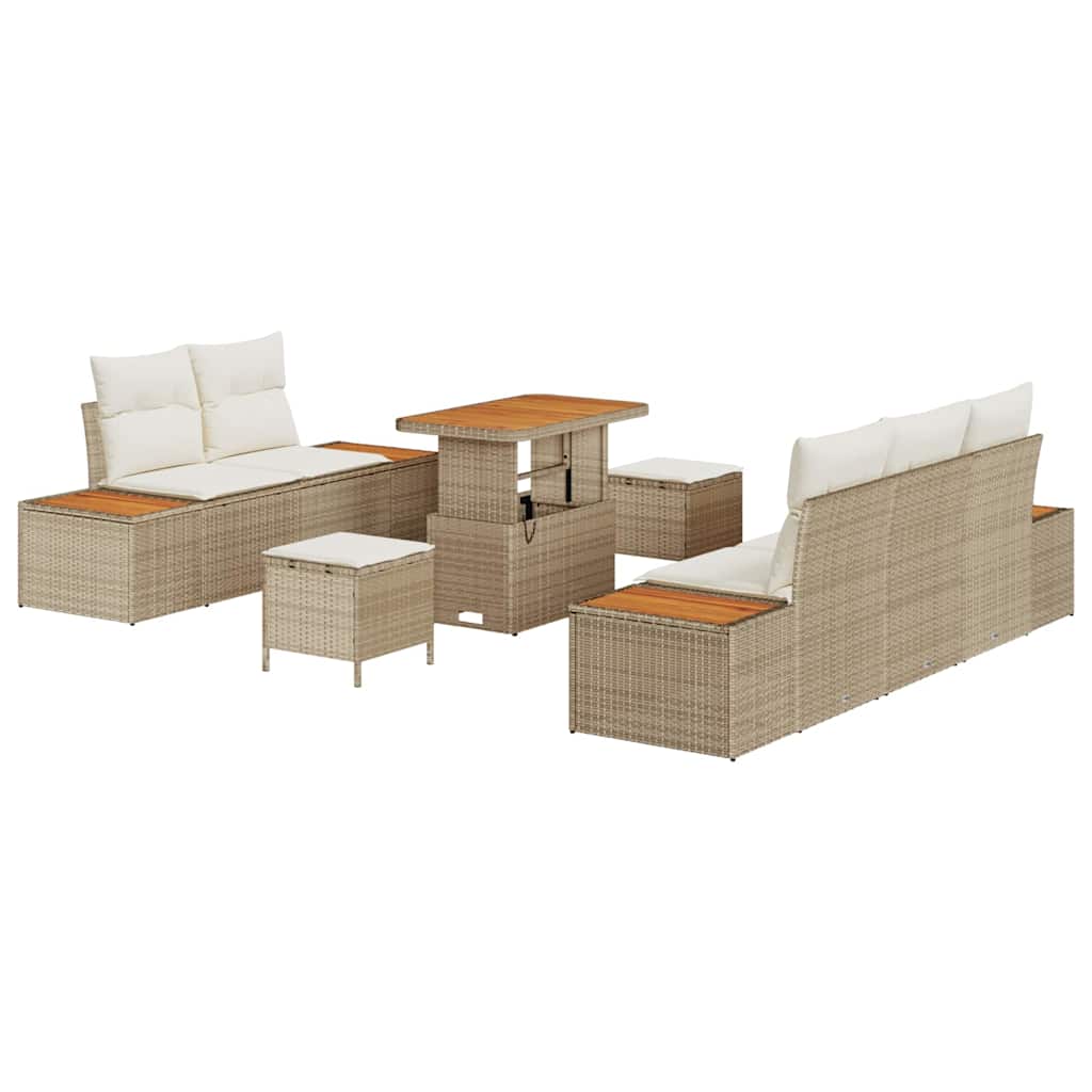 Tuin Sofa Set met kussen met opslag 8 pcs Beige en Crème is nu te koop bij PeponiXL, paradijselijk wonen!