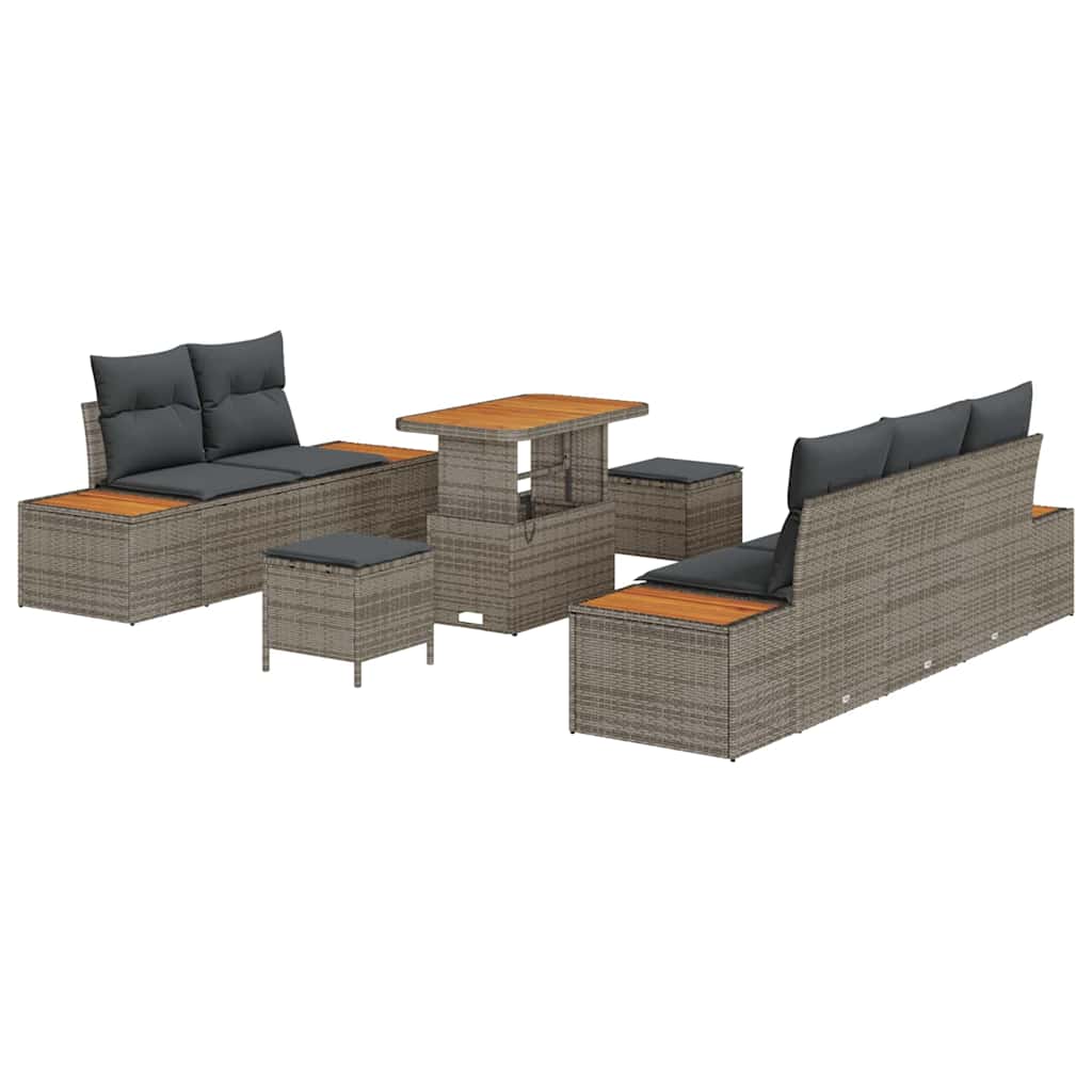 Tuin Sofa Set met kussen 8 pcs Licht Grijs en Donker Grijs is nu te koop bij PeponiXL, paradijselijk wonen!