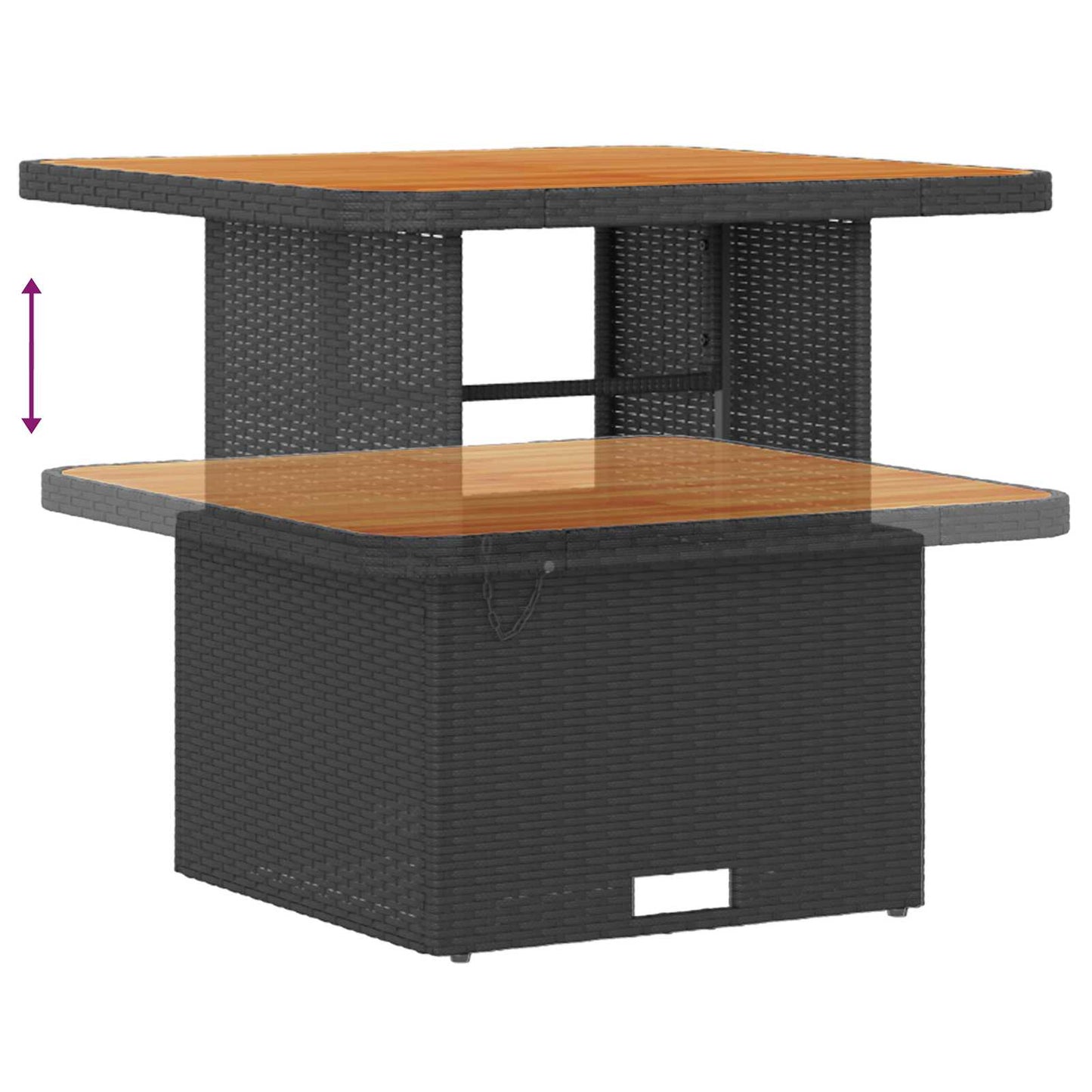 Tuinbankenset met kussen met opslag 10 pcs Zwart Poly riet is nu te koop bij PeponiXL, paradijselijk wonen!