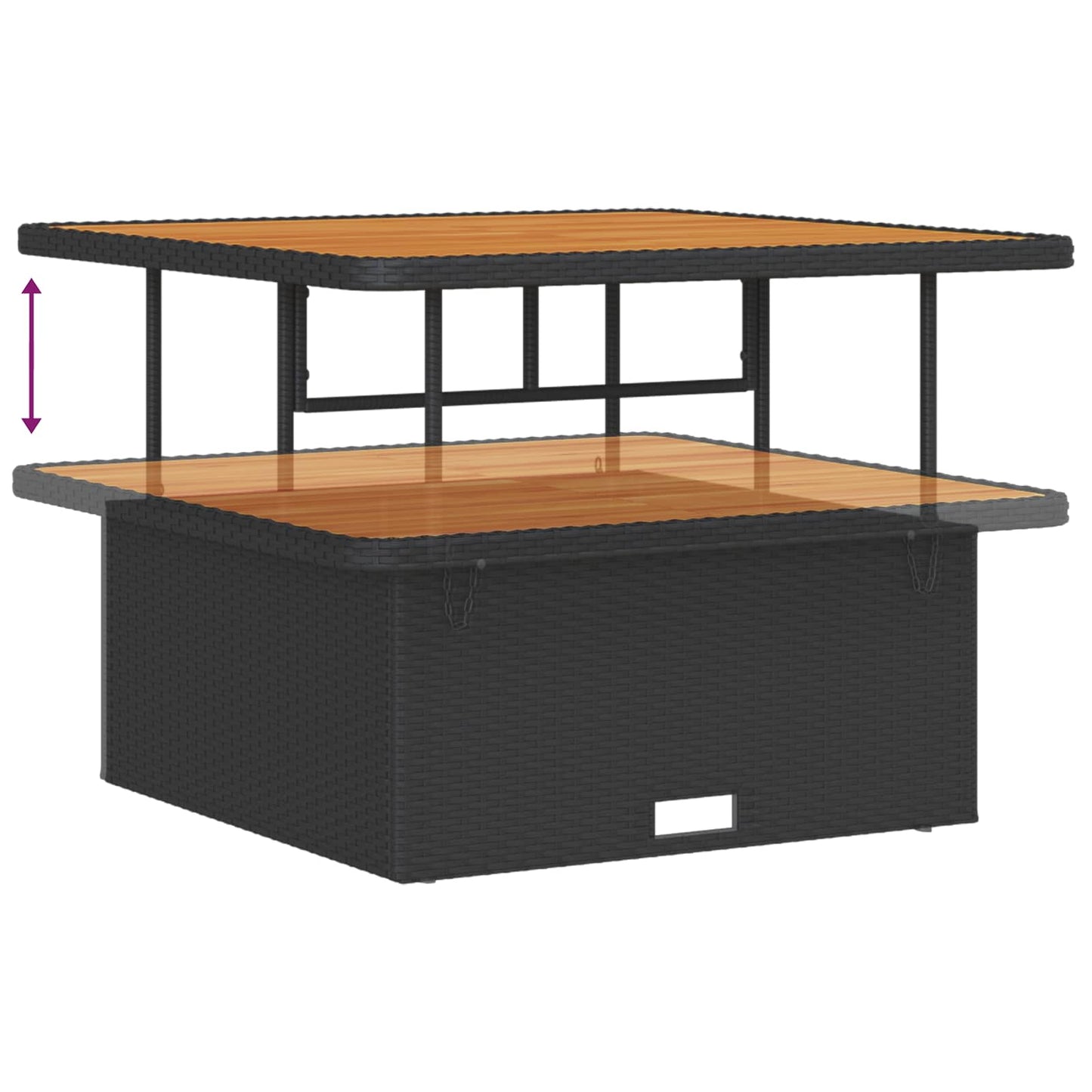 Tuinbankenset met kussen met opslag 12 pcs Zwart Poly riet is nu te koop bij PeponiXL, paradijselijk wonen!