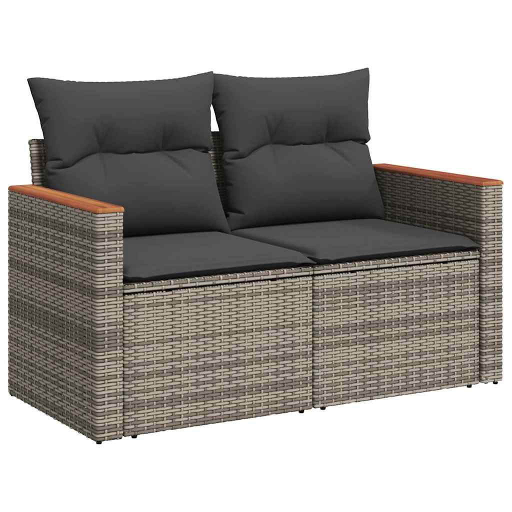 Tuinbankenset met kussen 10 pcs Grijs poly rattan is nu te koop bij PeponiXL, paradijselijk wonen!