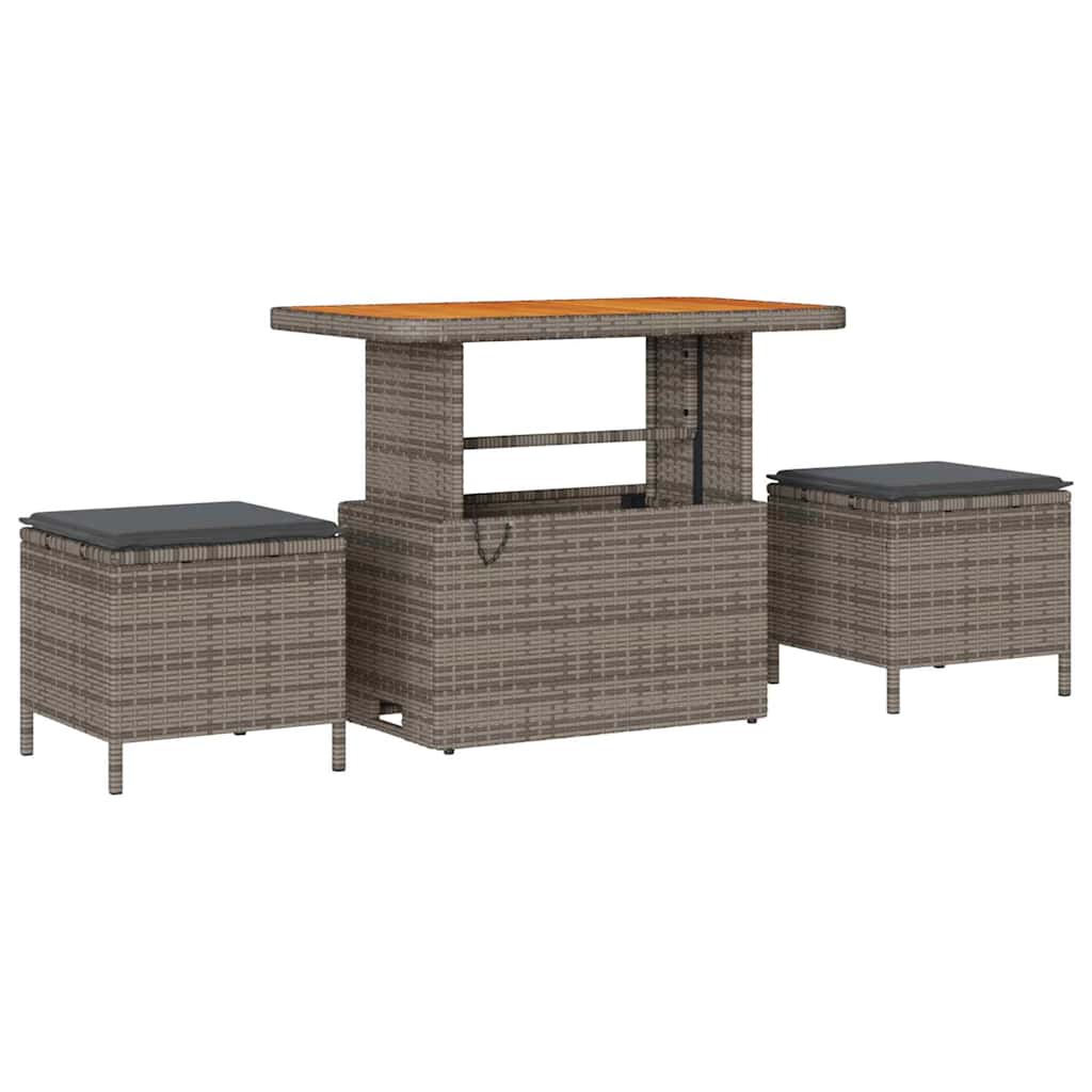 Tuinbankenset met kussen 12 pcs Grijs poly rattan is nu te koop bij PeponiXL, paradijselijk wonen!