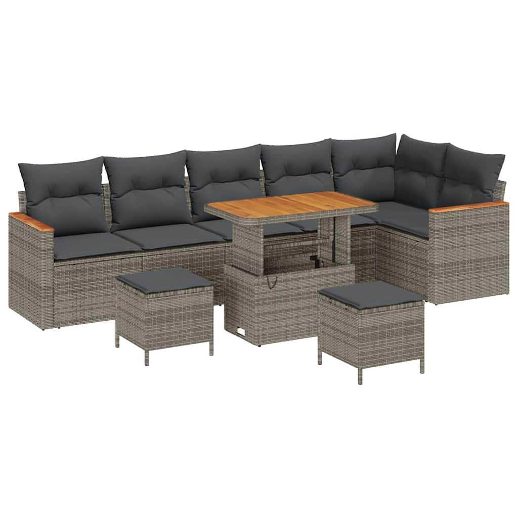 Tuin Sofa Set met kussen met opslag Grijs Poly riet is nu te koop bij PeponiXL, paradijselijk wonen!