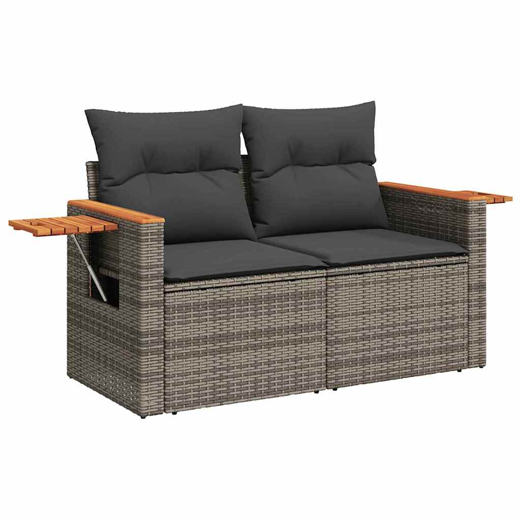 Tuinbankenset met kussen 13 pcs Grijs poly rattan is nu te koop bij PeponiXL, paradijselijk wonen!