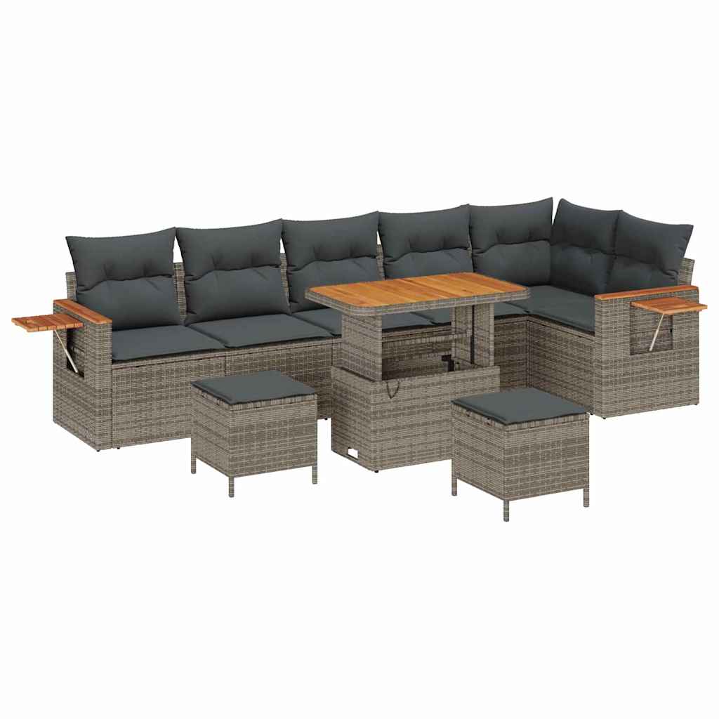 Tuinbankenset met kussen 11 pcs Grijs poly rattan is nu te koop bij PeponiXL, paradijselijk wonen!