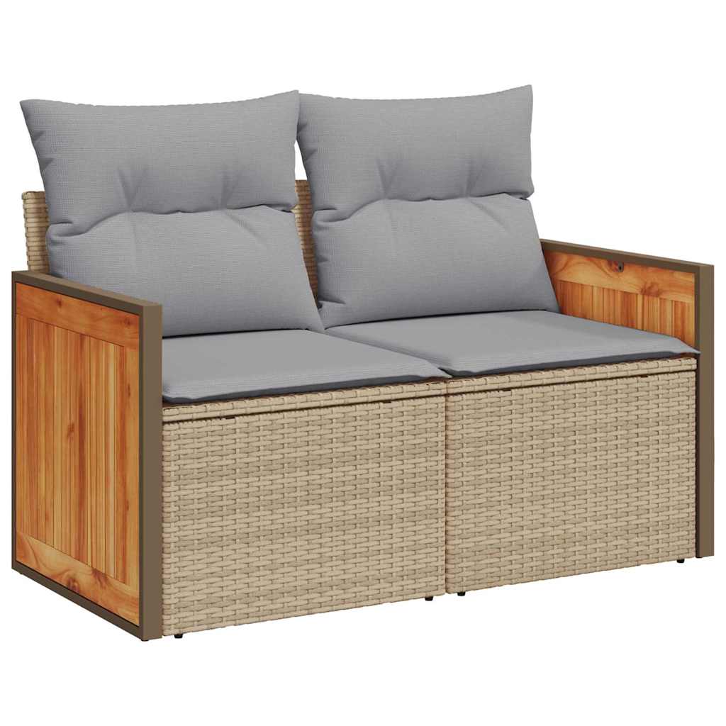 Tuinbankenset 11 pcs Beige en Licht Grijs poly rattan is nu te koop bij PeponiXL, paradijselijk wonen!