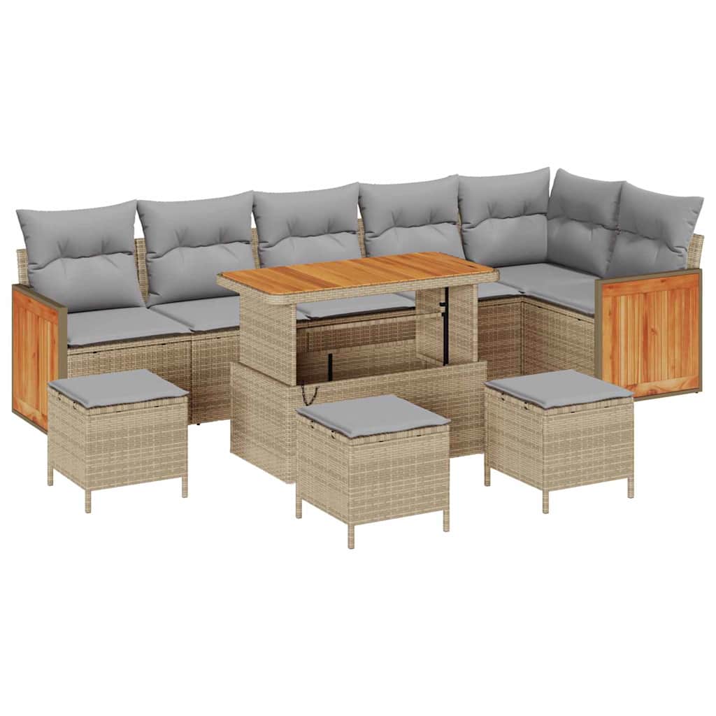 Tuinbankenset 12 pcs Beige en Licht Grijs poly rattan is nu te koop bij PeponiXL, paradijselijk wonen!