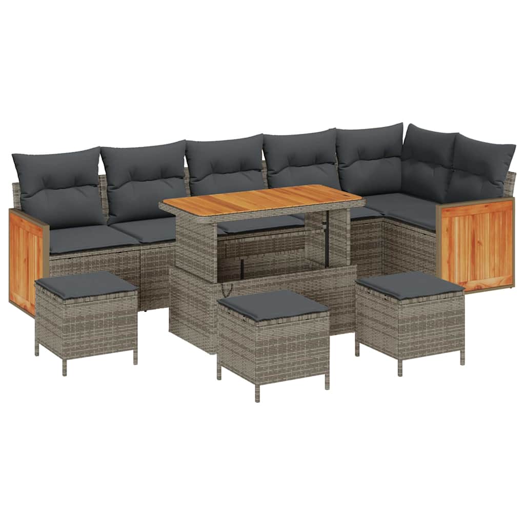 Tuinbankenset met kussen 12 pcs Grijs poly rattan is nu te koop bij PeponiXL, paradijselijk wonen!