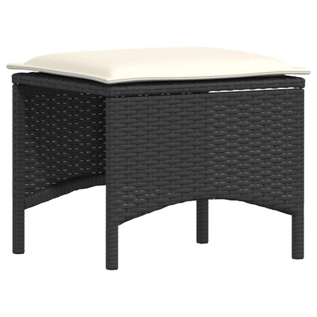 4-delige Tuinbankstel met kussens L-vormig poly rattan zwart is nu te koop bij PeponiXL, paradijselijk wonen!