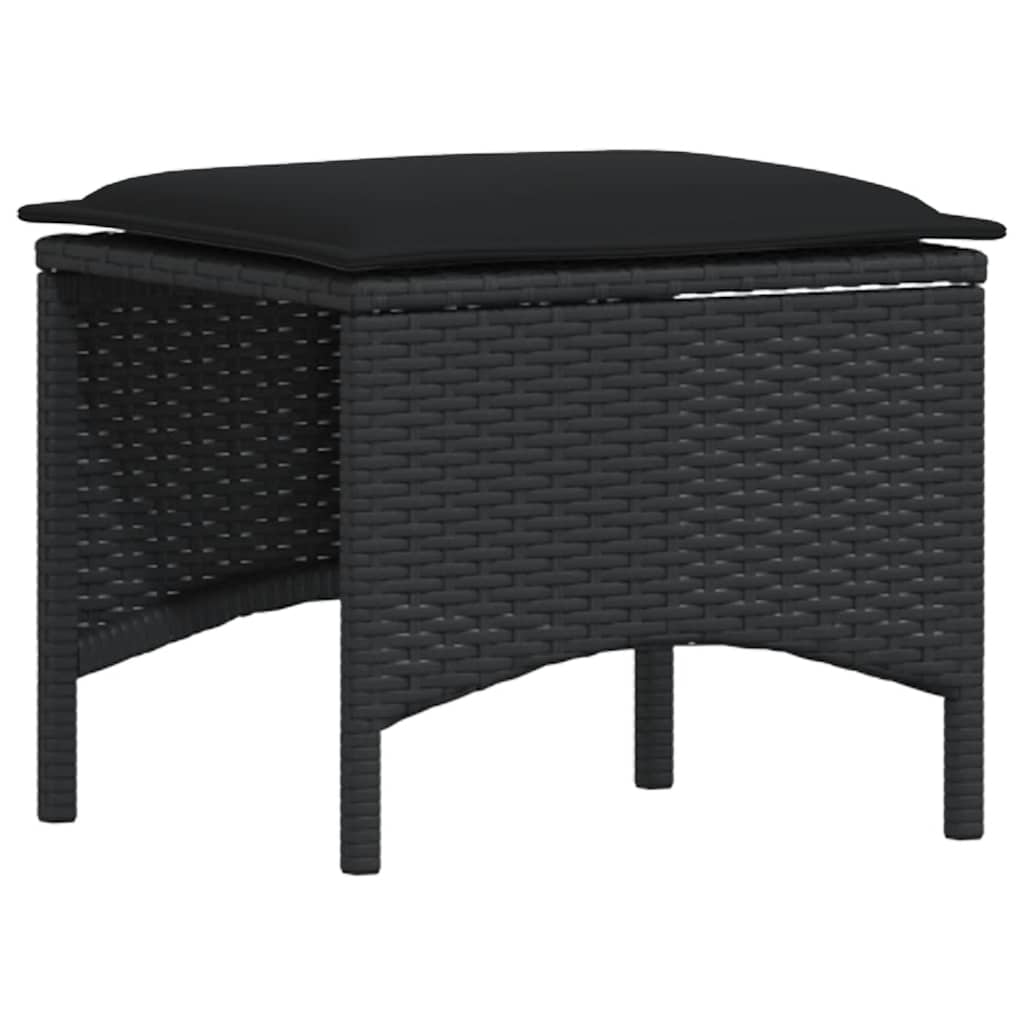 4-delige Tuinbankstel met kussens L-vormig poly rattan zwart is nu te koop bij PeponiXL, paradijselijk wonen!