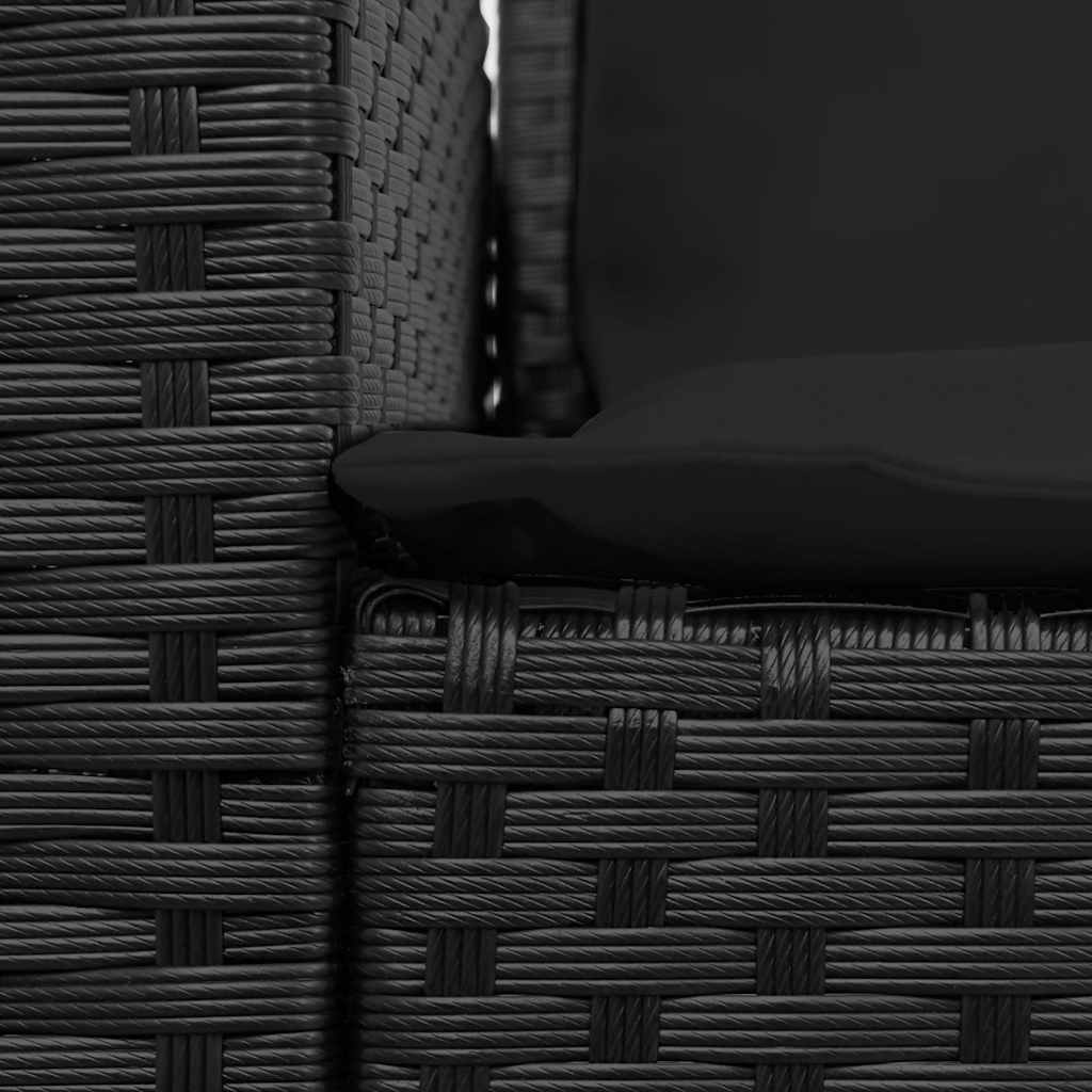 4-delige Tuinbankstel met kussens L-vormig poly rattan zwart is nu te koop bij PeponiXL, paradijselijk wonen!
