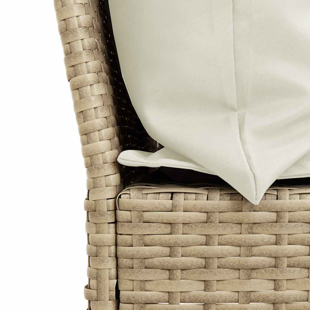 4-delige Tuinbankstel met kussens L-vormig beige poly rattan is nu te koop bij PeponiXL, paradijselijk wonen!