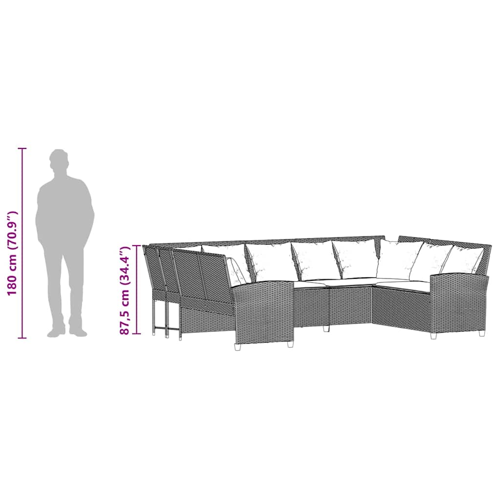 Tuinbank met kussens poly rattan zwart is nu te koop bij PeponiXL, paradijselijk wonen!