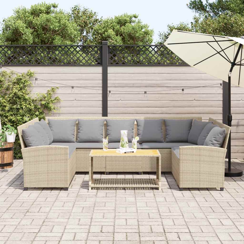 Tuinbank met kussens poly rattan beige is nu te koop bij PeponiXL, paradijselijk wonen!