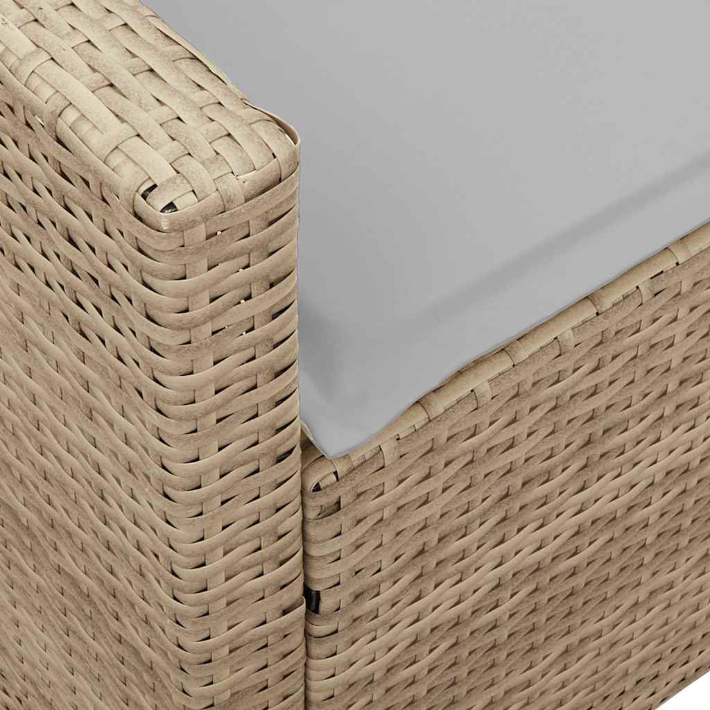 Tuinbank met kussens poly rattan beige is nu te koop bij PeponiXL, paradijselijk wonen!