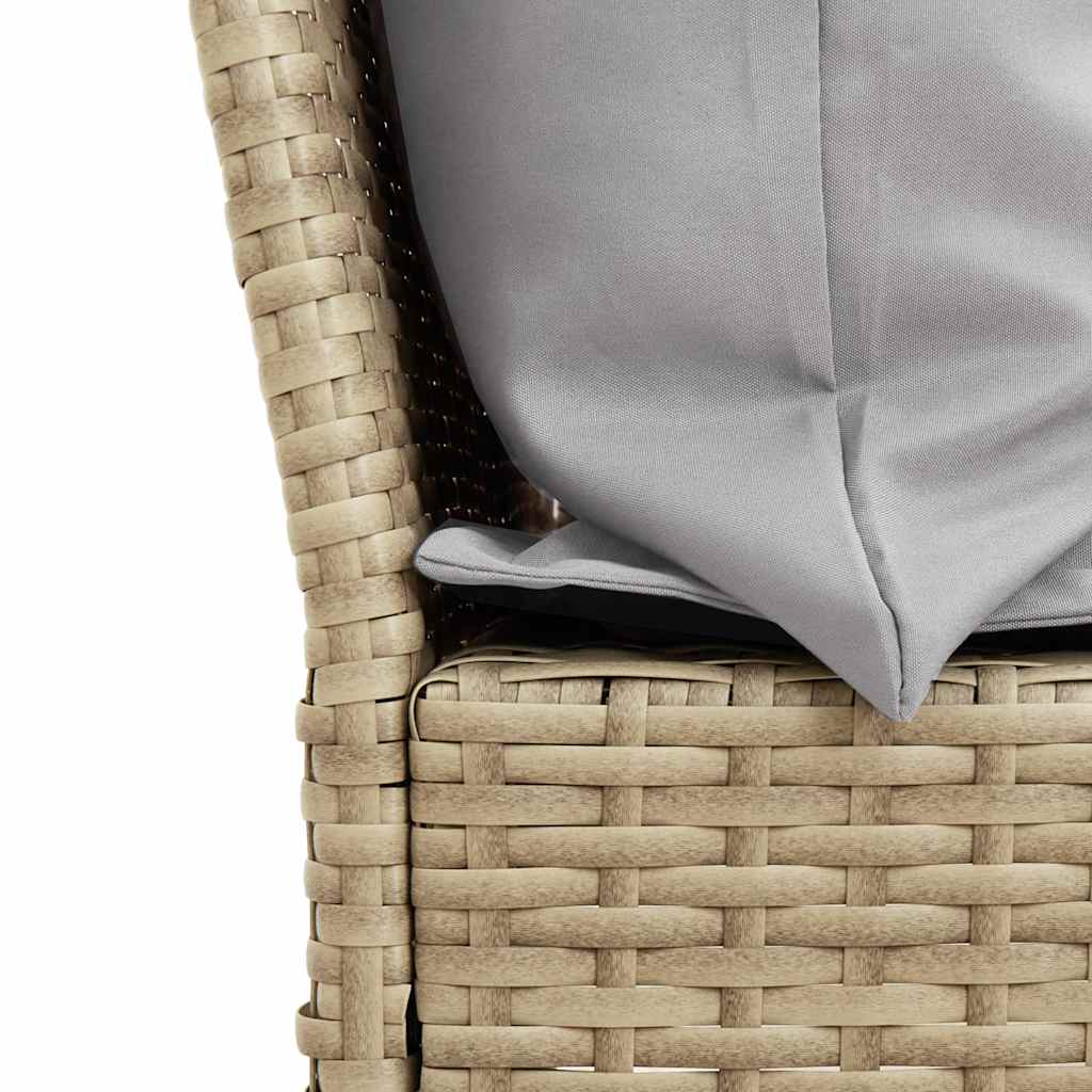 Tuinbank met kussens poly rattan beige is nu te koop bij PeponiXL, paradijselijk wonen!