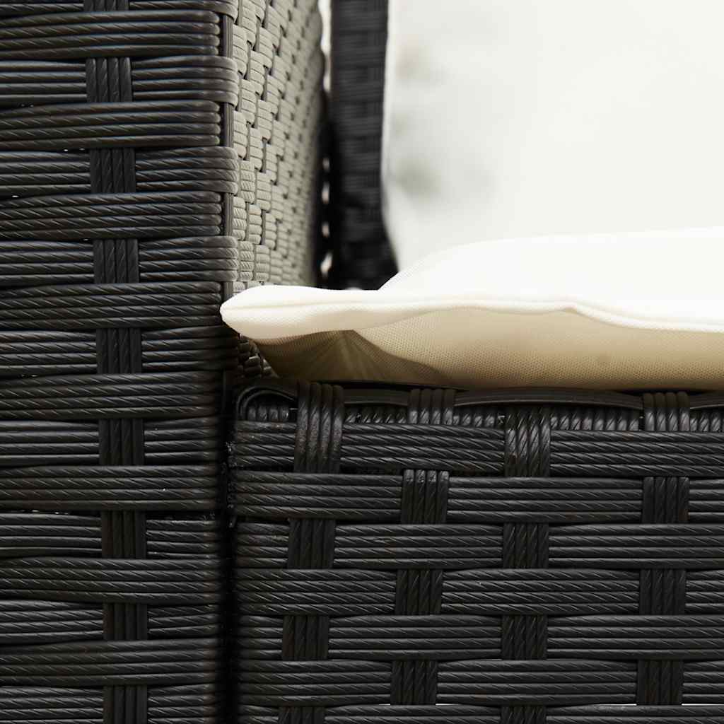 4-delige Loungeset met kussens poly rattan zwart is nu te koop bij PeponiXL, paradijselijk wonen!