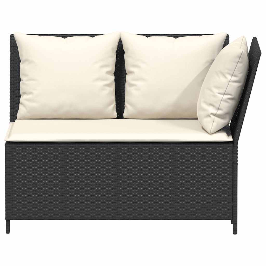 3-delige Loungeset met kussens poly rattan zwart is nu te koop bij PeponiXL, paradijselijk wonen!