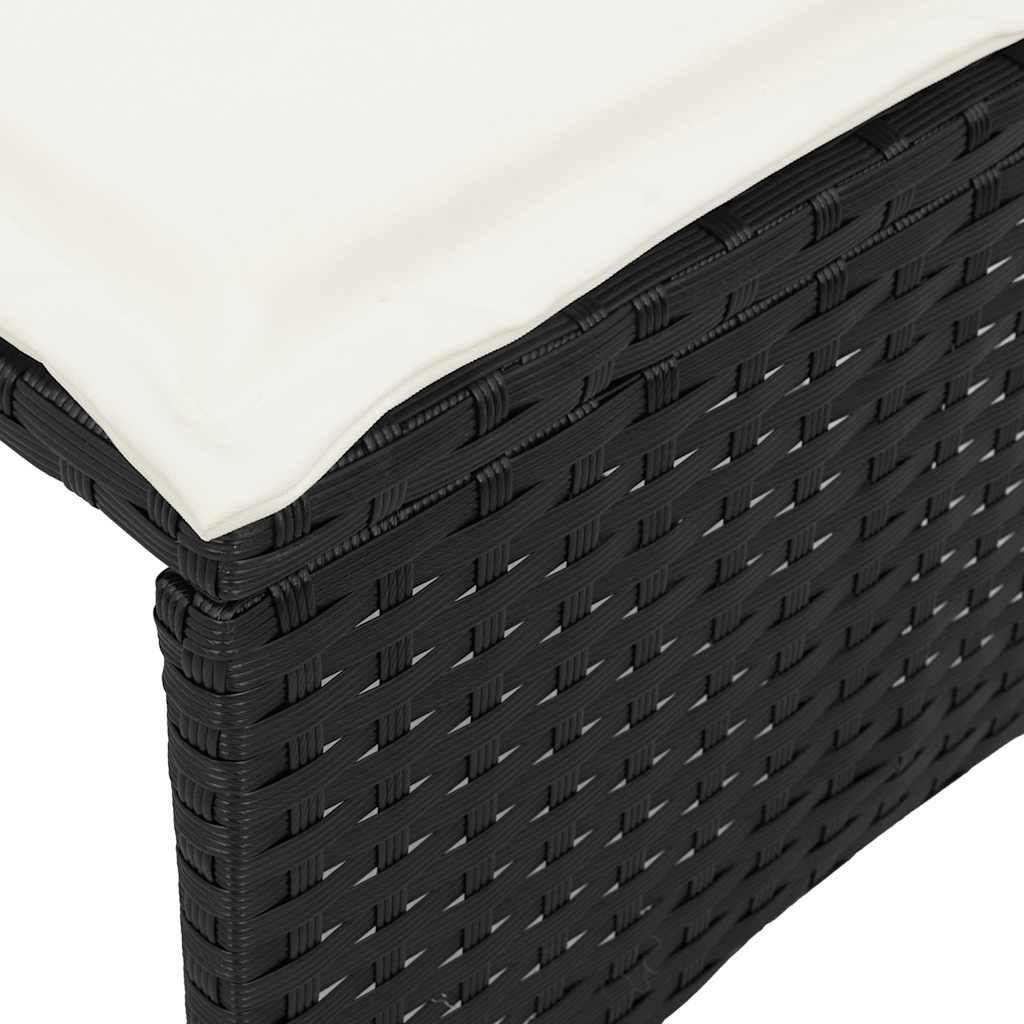 5-delige Loungeset met kussens poly rattan zwart is nu te koop bij PeponiXL, paradijselijk wonen!