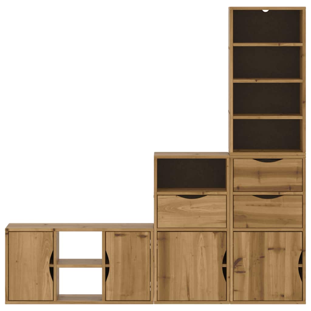 4-delig tv-meubel met opbergruimte "ODDA" massief grenenhout is nu te koop bij PeponiXL, paradijselijk wonen!