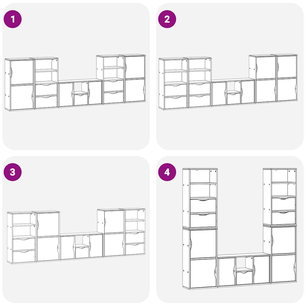 5-delige tv-meubels met opbergruimte ODDA massief grenenhout is nu te koop bij PeponiXL, paradijselijk wonen!