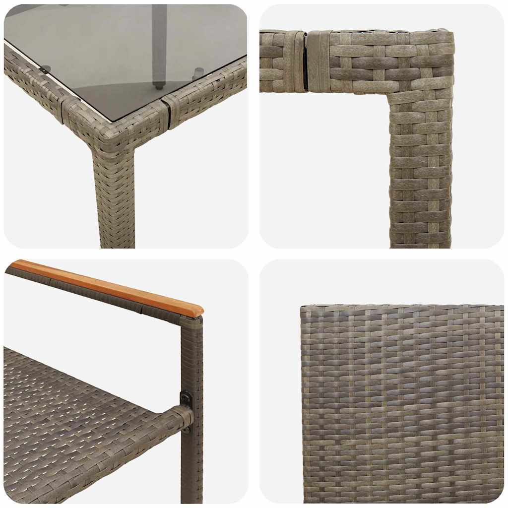 Tuin eettafelset 3 pcs Grijs poly rattan is nu te koop bij PeponiXL, paradijselijk wonen!