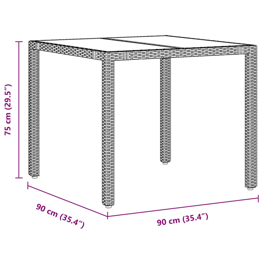 Tuin eettafelset 3 pcs Grijs poly rattan is nu te koop bij PeponiXL, paradijselijk wonen!