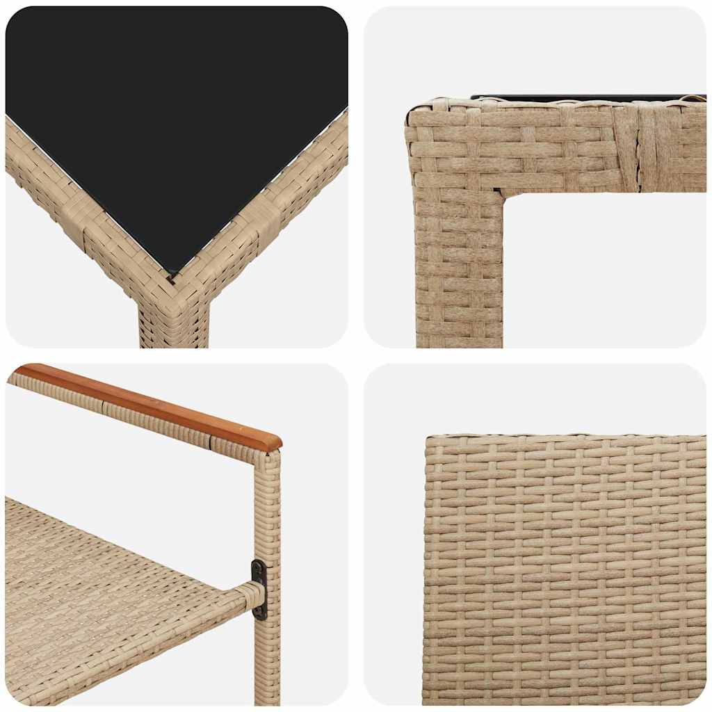Tuin eettafelset 5 pcs Beige poly rattan is nu te koop bij PeponiXL, paradijselijk wonen!