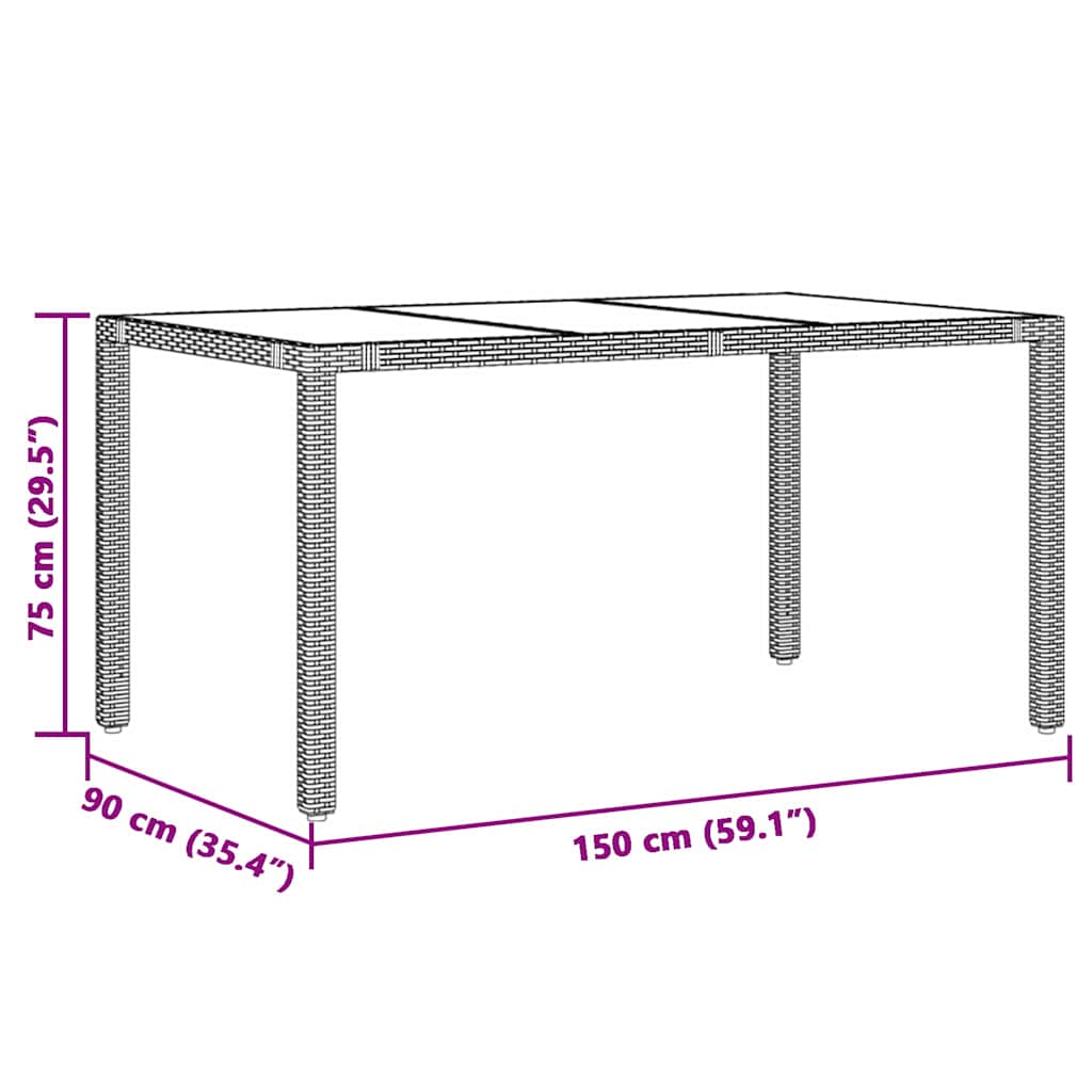 Tuin eettafelset 5 pcs Zwart poly rattan is nu te koop bij PeponiXL, paradijselijk wonen!