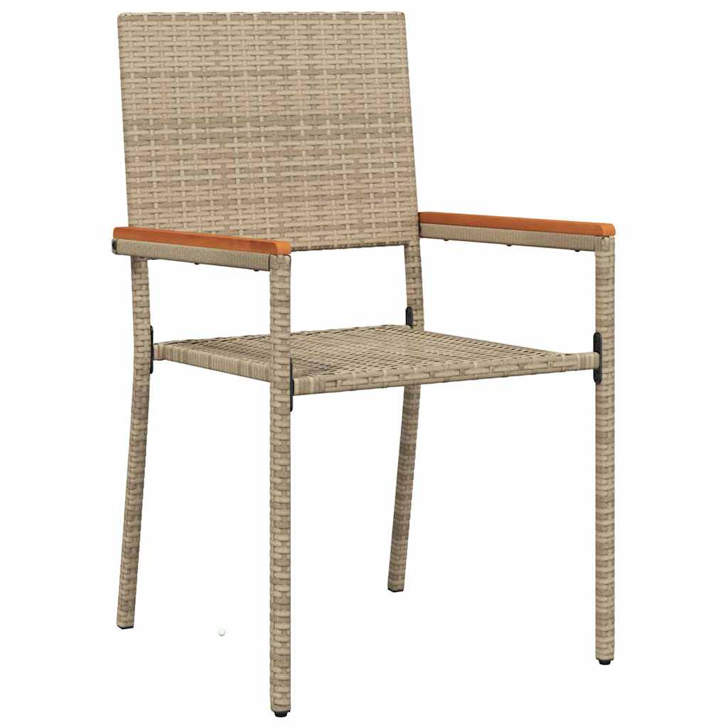 Tuin eettafelset 5 pcs Beige poly rattan is nu te koop bij PeponiXL, paradijselijk wonen!