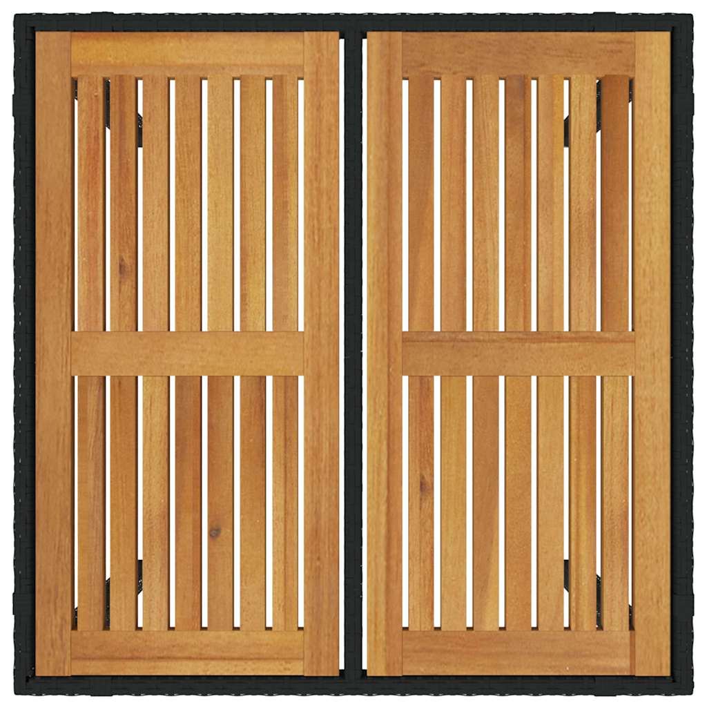 Tuin eettafelset 3 pcs Zwart poly rattan is nu te koop bij PeponiXL, paradijselijk wonen!