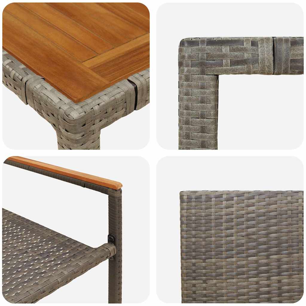 Tuin eettafelset 3 pcs Grijs poly rattan is nu te koop bij PeponiXL, paradijselijk wonen!
