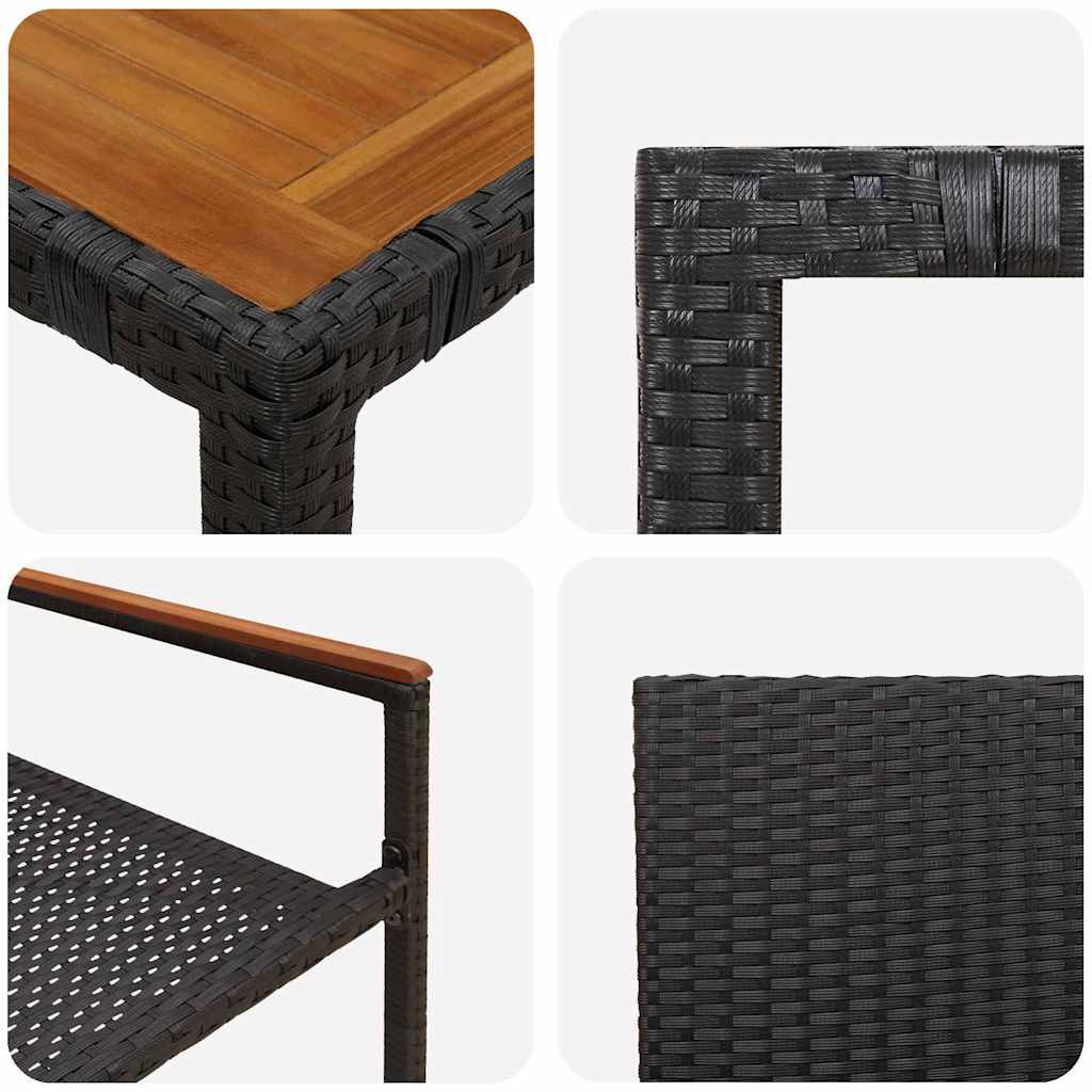 Tuin eettafelset 5 pcs Zwart poly rattan is nu te koop bij PeponiXL, paradijselijk wonen!