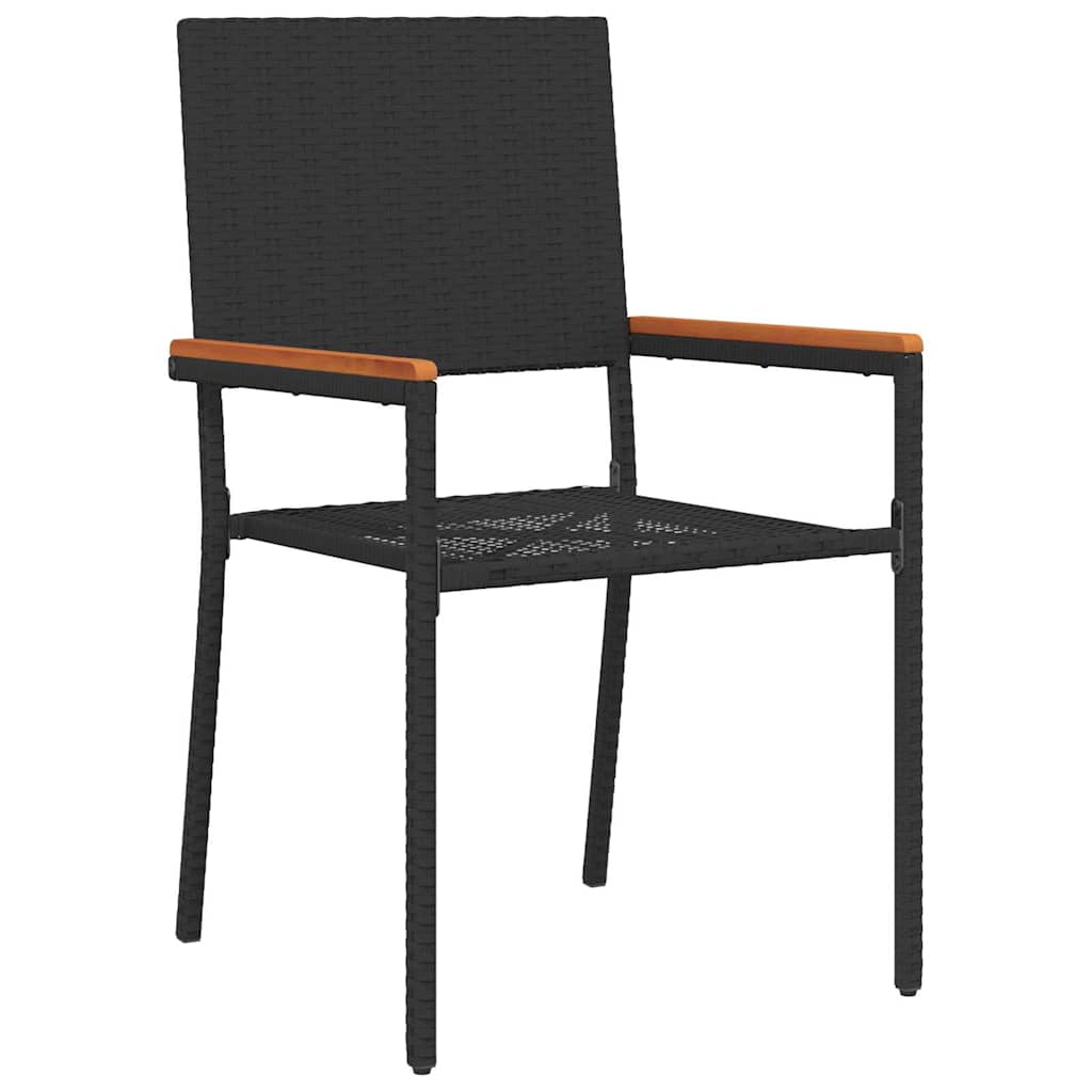 Tuin eettafelset 5 pcs Zwart poly rattan is nu te koop bij PeponiXL, paradijselijk wonen!
