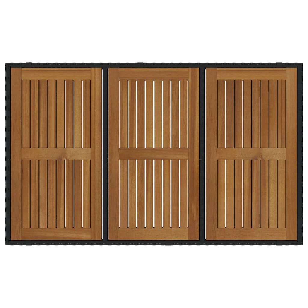 Tuin eettafelset 5 pcs Zwart poly rattan is nu te koop bij PeponiXL, paradijselijk wonen!
