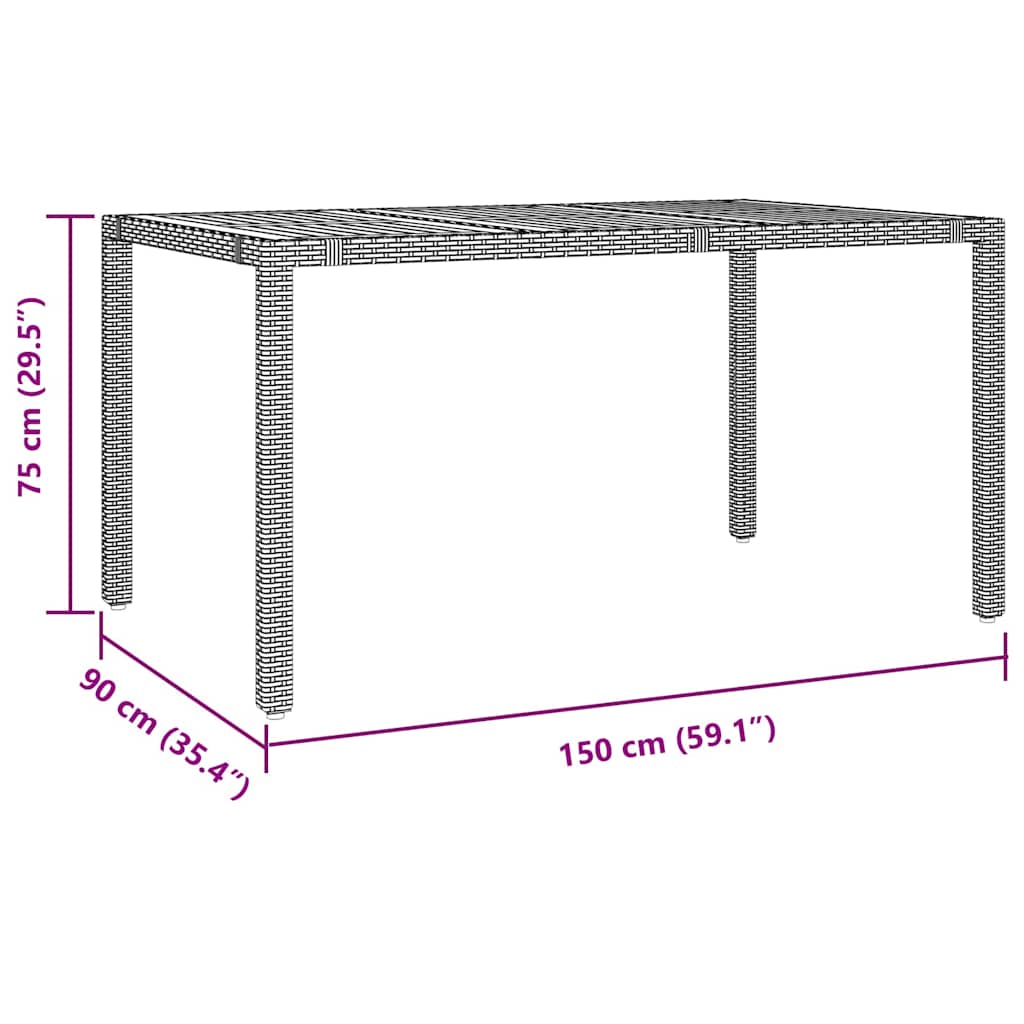 Tuin eettafelset 7 pcs Grijs poly rattan is nu te koop bij PeponiXL, paradijselijk wonen!