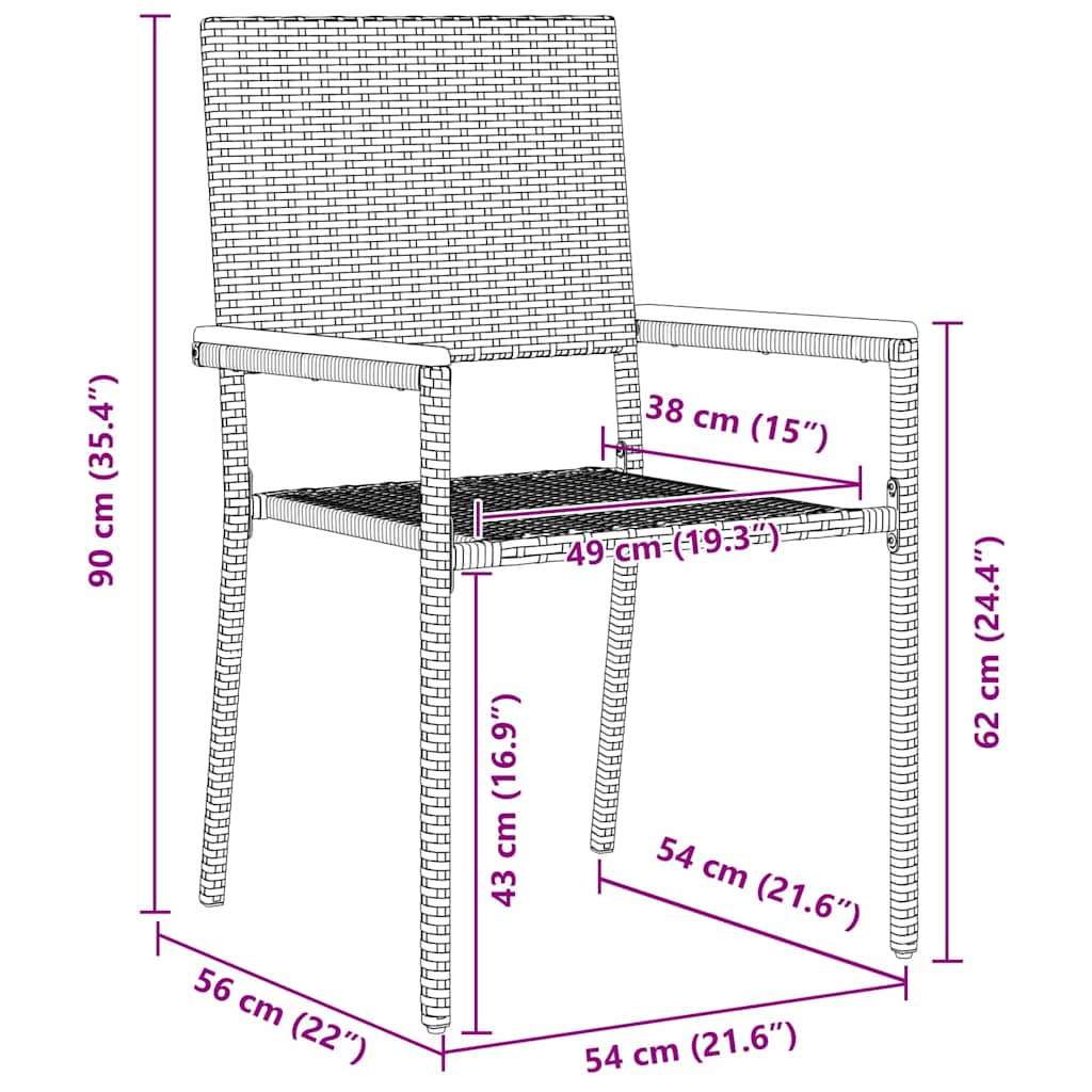 Tuin eettafelset 7 pcs Grijs poly rattan is nu te koop bij PeponiXL, paradijselijk wonen!