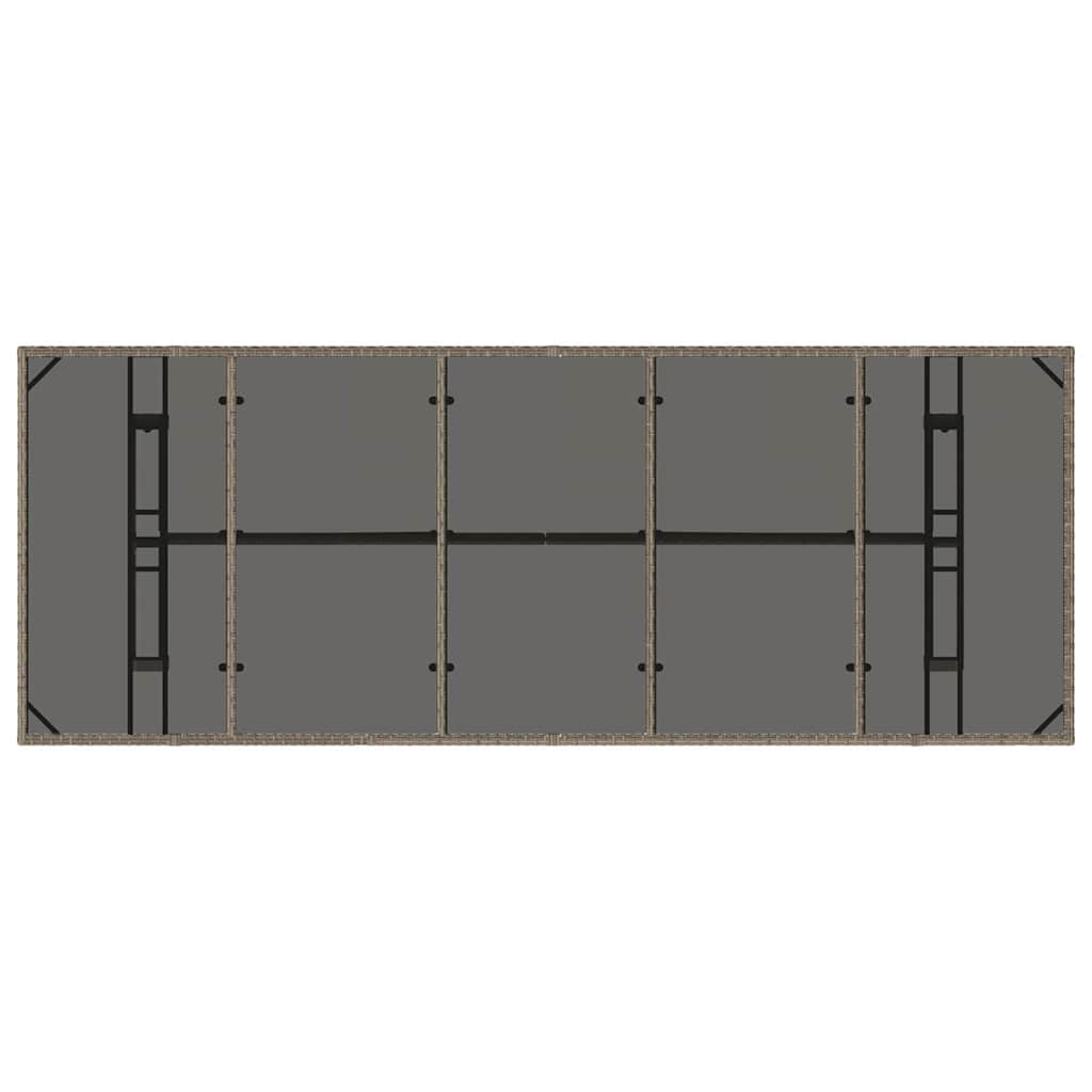 Tuin eettafelset 9 pcs Grijs poly rattan is nu te koop bij PeponiXL, paradijselijk wonen!