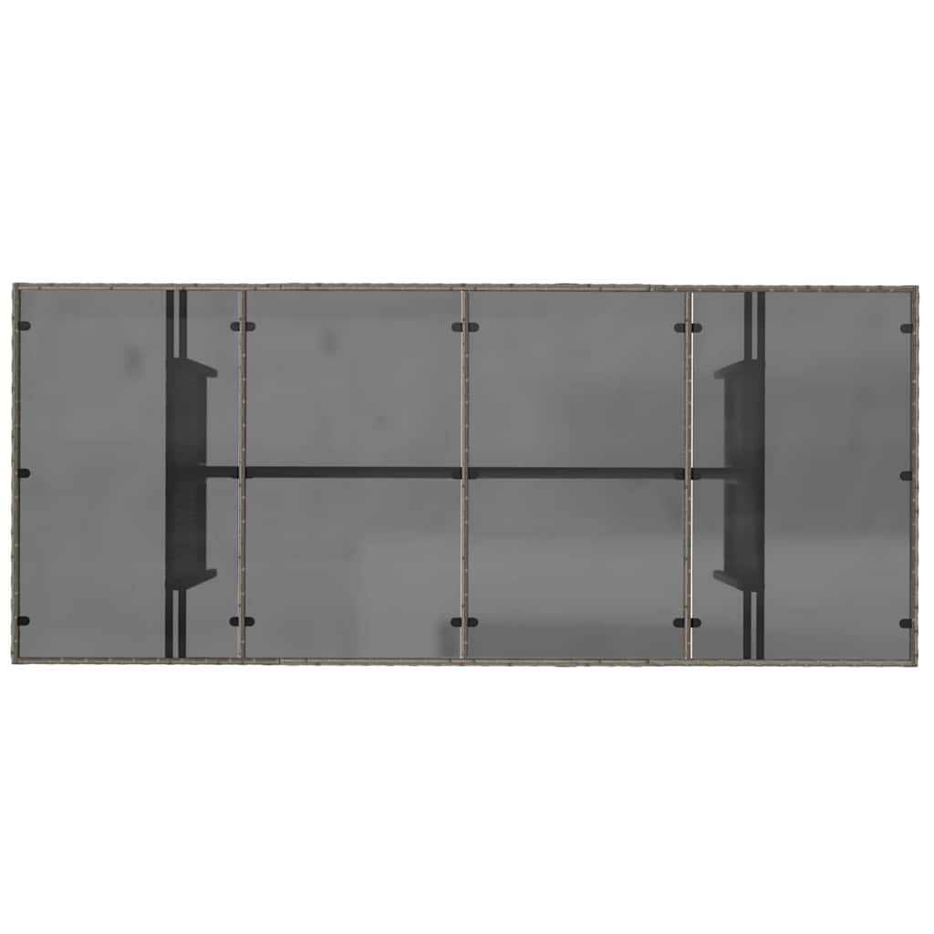 Tuin eettafelset 9 pcs Grijs poly rattan is nu te koop bij PeponiXL, paradijselijk wonen!