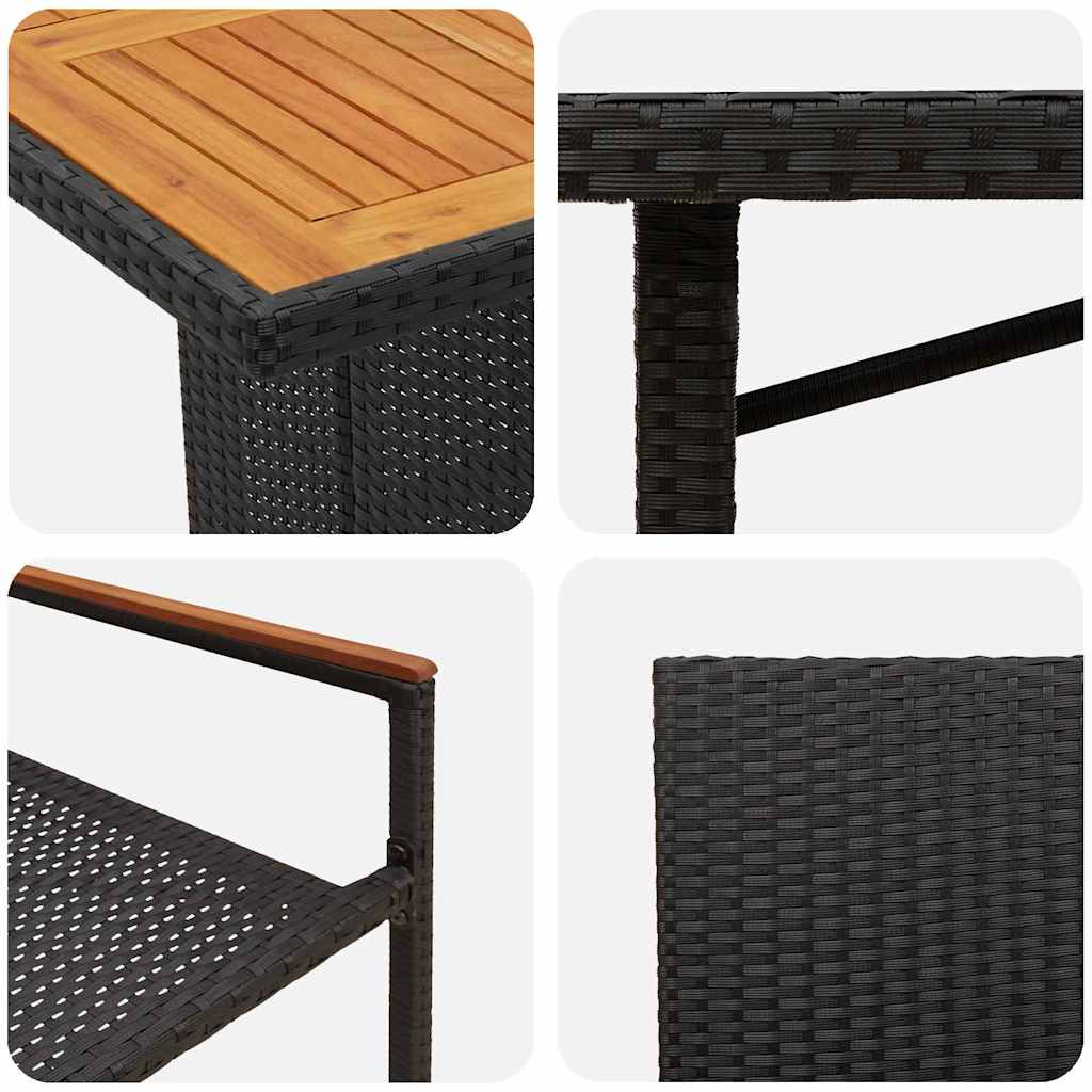 Tuin eettafelset 7 pcs Zwart poly rattan is nu te koop bij PeponiXL, paradijselijk wonen!